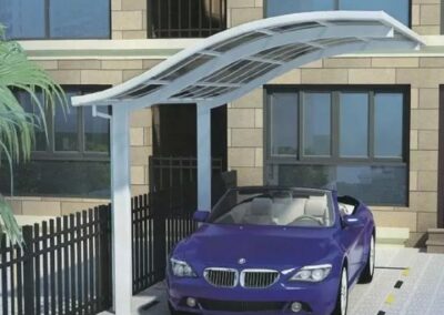 Single carport, s shape cover, protect vehicles from intensity of harmful UV rays