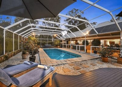 louvred roof pergola pool enclosure