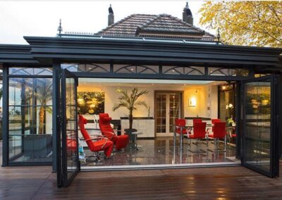 house extension sunroom as dining room